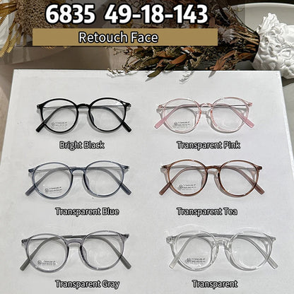MOMOJA Ultralight TR90 Titanium Myopia Glasses Retro Round Optical Prescription Spectacle Frames for Men and Women XM6835