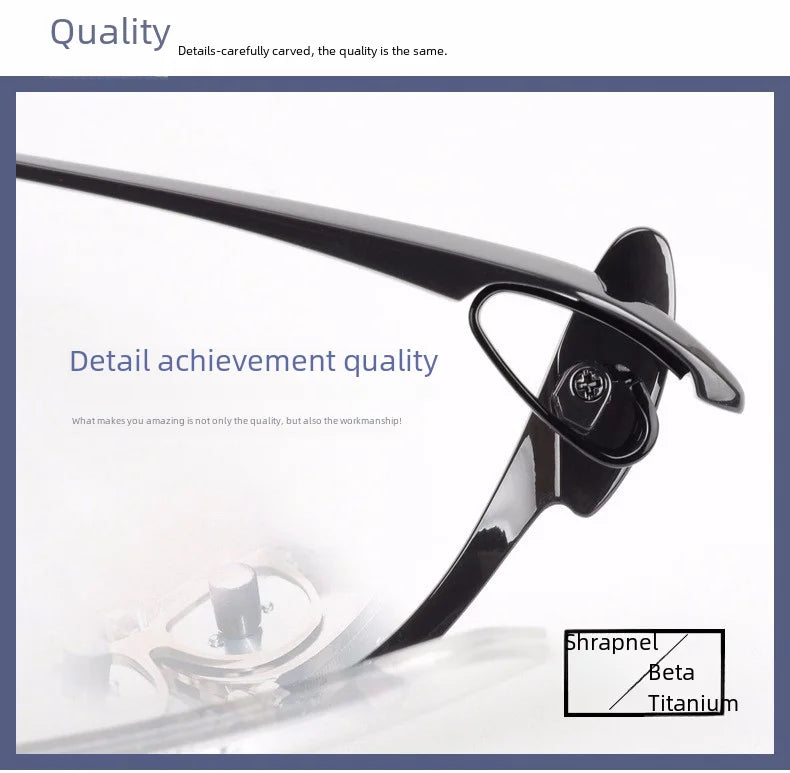 Ultra-light Semi-rimless Pure Titanium Business Eyeglasses Frame For Men 1153 Style Myopia Be Matched Myopia Glasses Deep