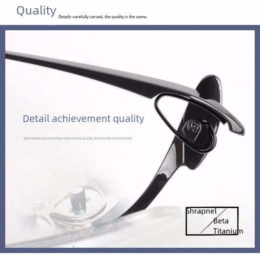 Ultra-light Semi-rimless Pure Titanium Business Eyeglasses Frame For Men 1153 Style Myopia Be Matched Myopia Glasses Deep