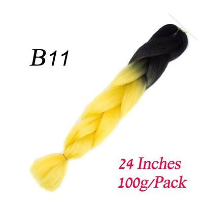 Synthetic Jumbo Braiding Hair Extension 24 " Heat Resistant Fiber In Bulk Ombre Synthetic Jumbo Braids Hair For Red Black Women