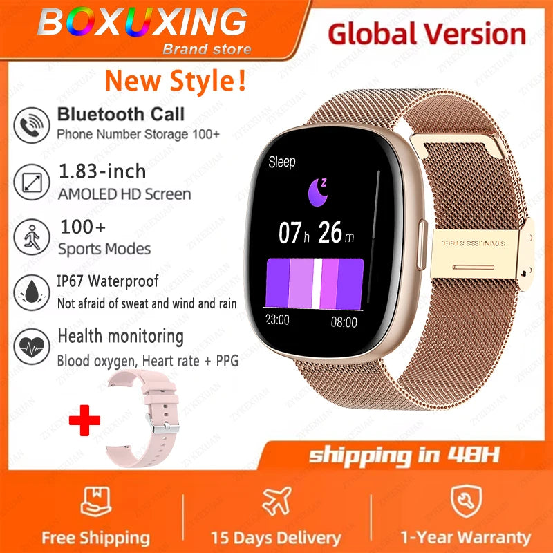 For Huawei Xiaomi Sports Smart Watch Men Women 1.83 Inch AMOLED HD Screen Heart Rate IP68 Waterproof Bluetooth Call Smart Watch