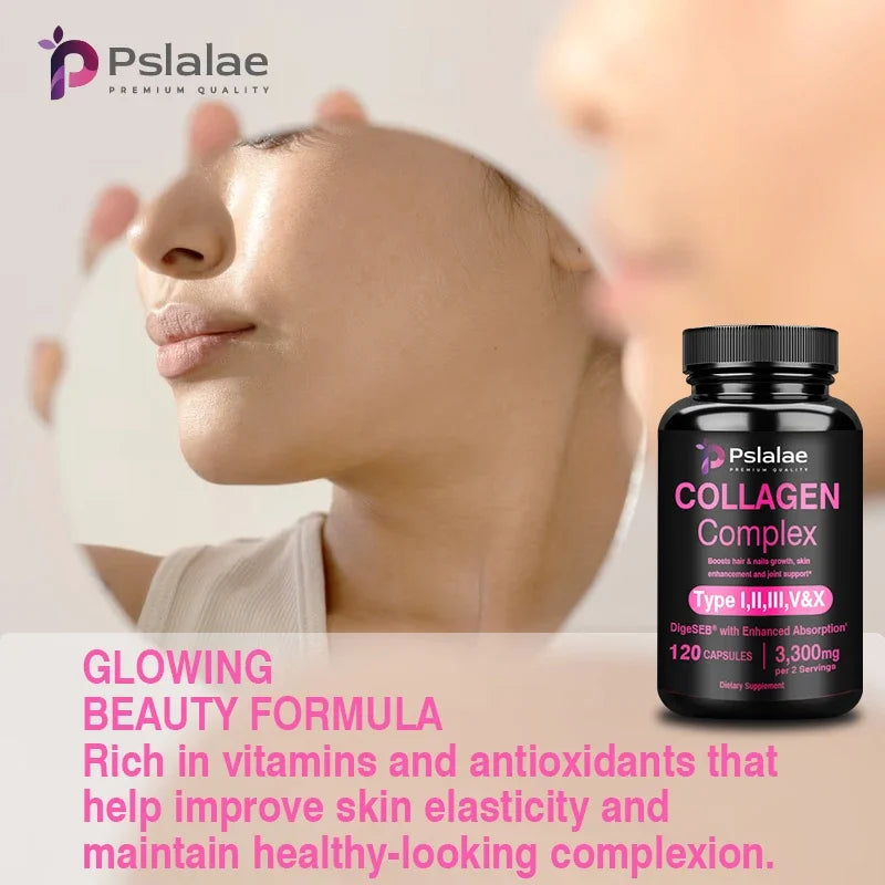 Collagen Complex Capsules - Brighten Skin Tone and Help Joint and Cardiovascular, Skin, Hair, Nails & Digestive Health