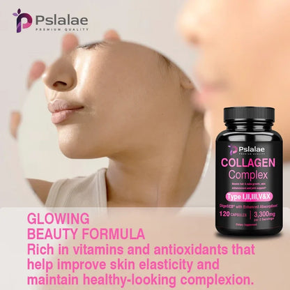 Collagen Complex Capsules - Brighten Skin Tone and Help Joint and Cardiovascular, Skin, Hair, Nails & Digestive Health