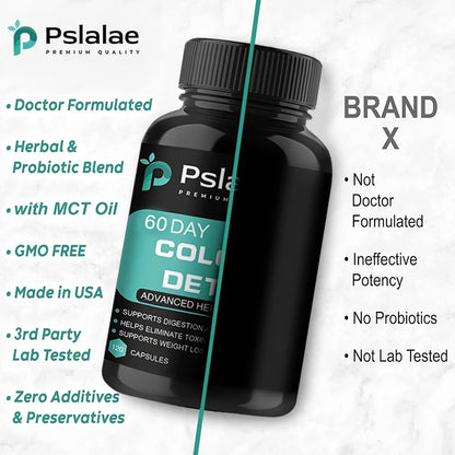 60-Day Colon Detox - Intestinal Health, Colon Cleansing & Detoxification, Promotes Bowel Movements