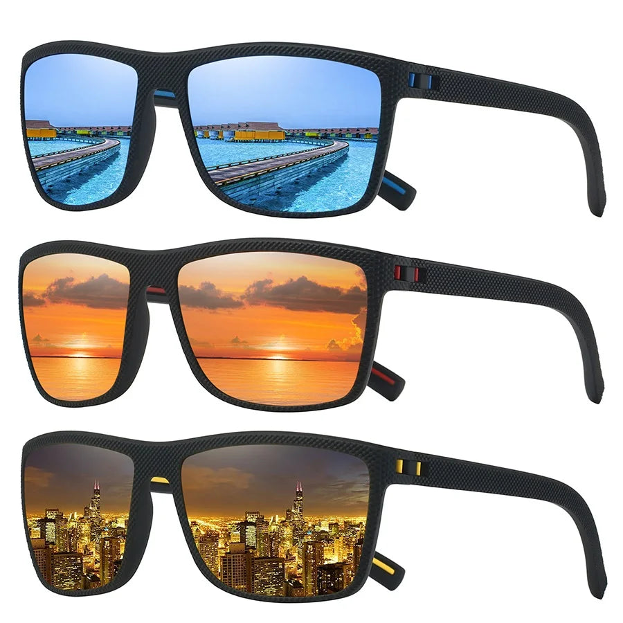 3 PCS Fashion Vintage Check Pattern Sunglasses Men Women Fishing Driving Man Luxury Brand Designer Sun Glasses UV400 Eyewear