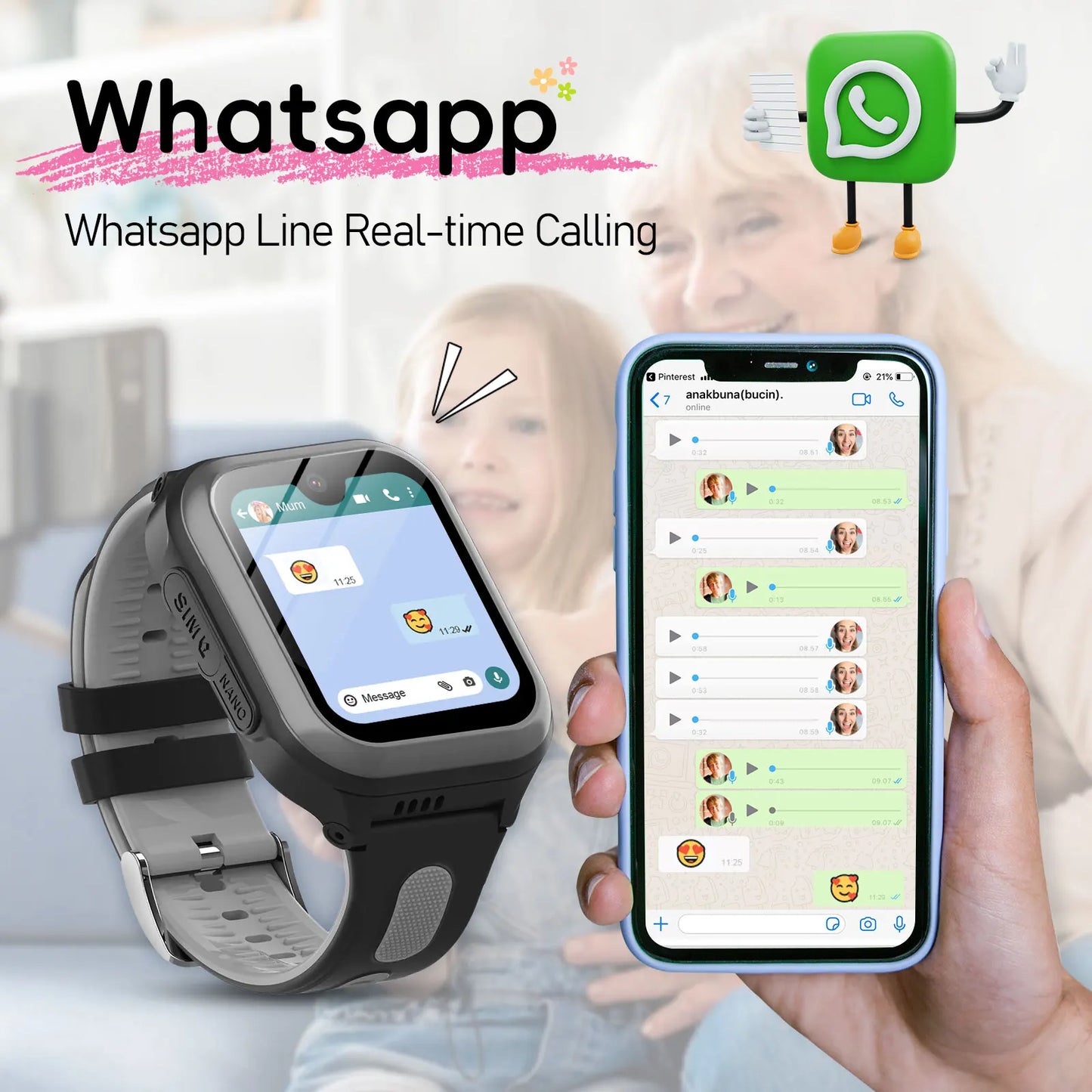 Wonlex 4G Children Smart Watch GPS WiFi Camera Monitor Tracker Phone Watch KT31-X2 Video Call SOS IP67 Waterproof Kid Smartwatch