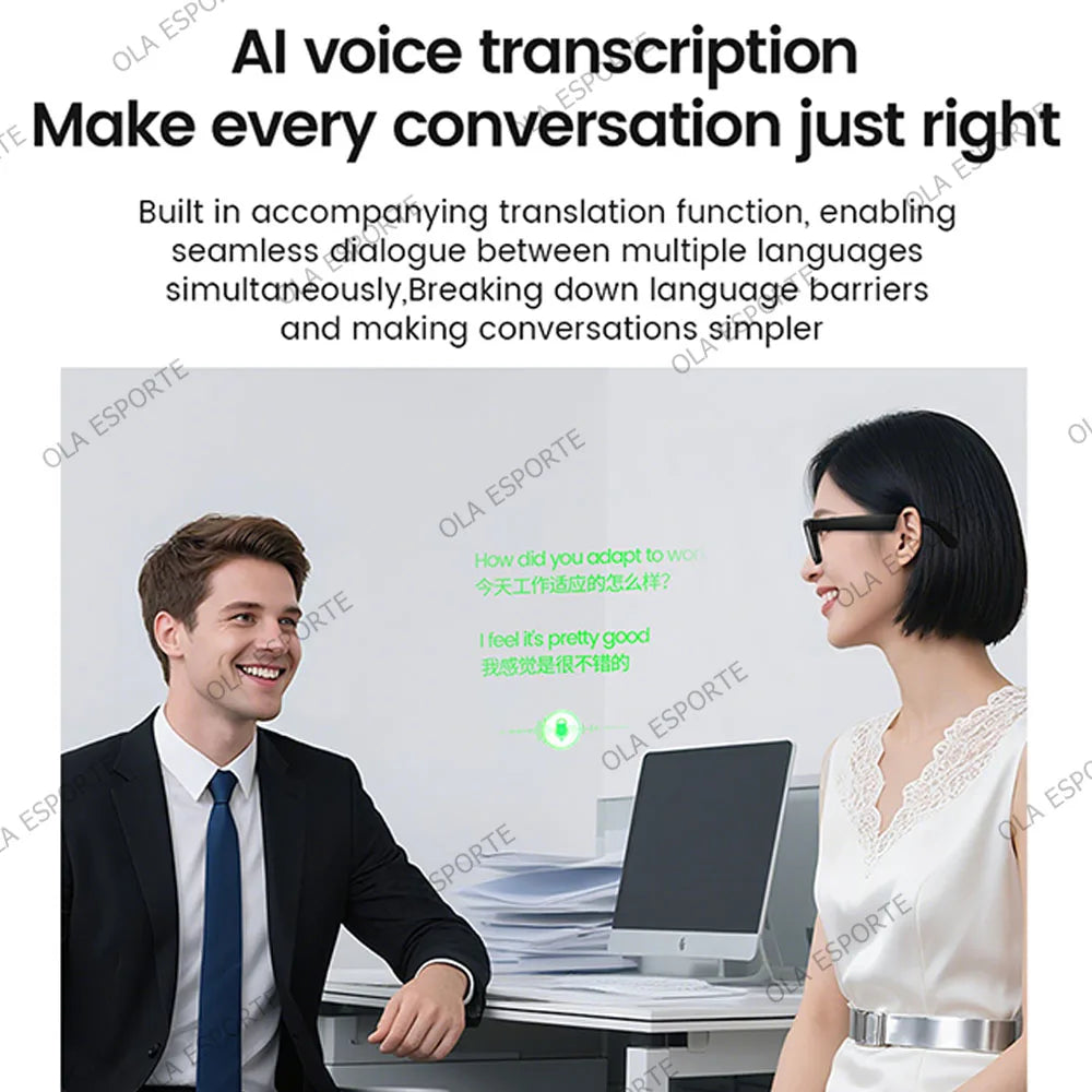 2IN1 AI Smart Glasses 800W Pixel Camera Bluetooth Call Voice Assistant Stereo Music Translate anti-blue light lenses Sunglasses