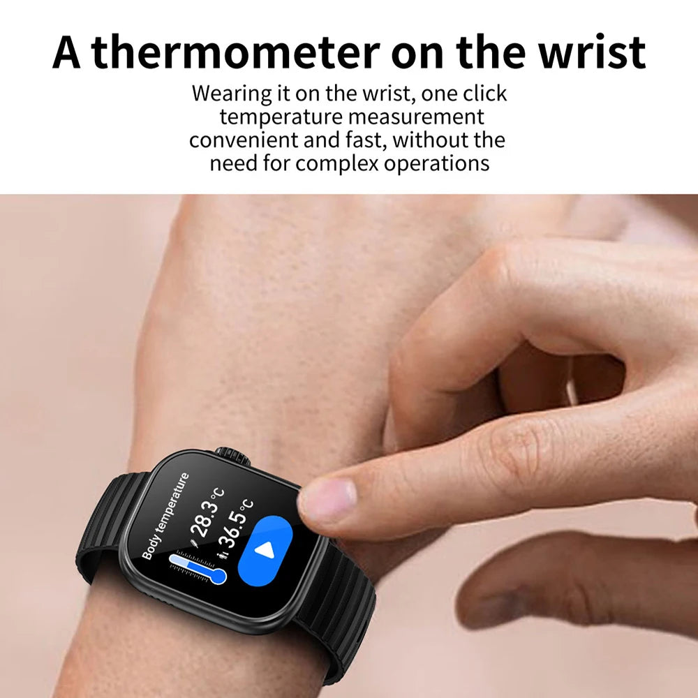 Man Smart Watch Flashlight Temperature Monitor Bluetooth Call Smartwatch Fitness Clocks Waterproof Watches for Women Xiaomi 2025