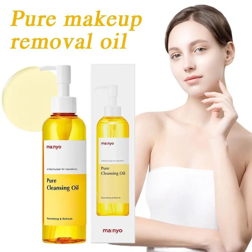 Combo Set Purifying Blackhead-Removing Daily Makeup Remover Oil 200ml and Deep Cleansing Foam Facial Cleanser 200ml