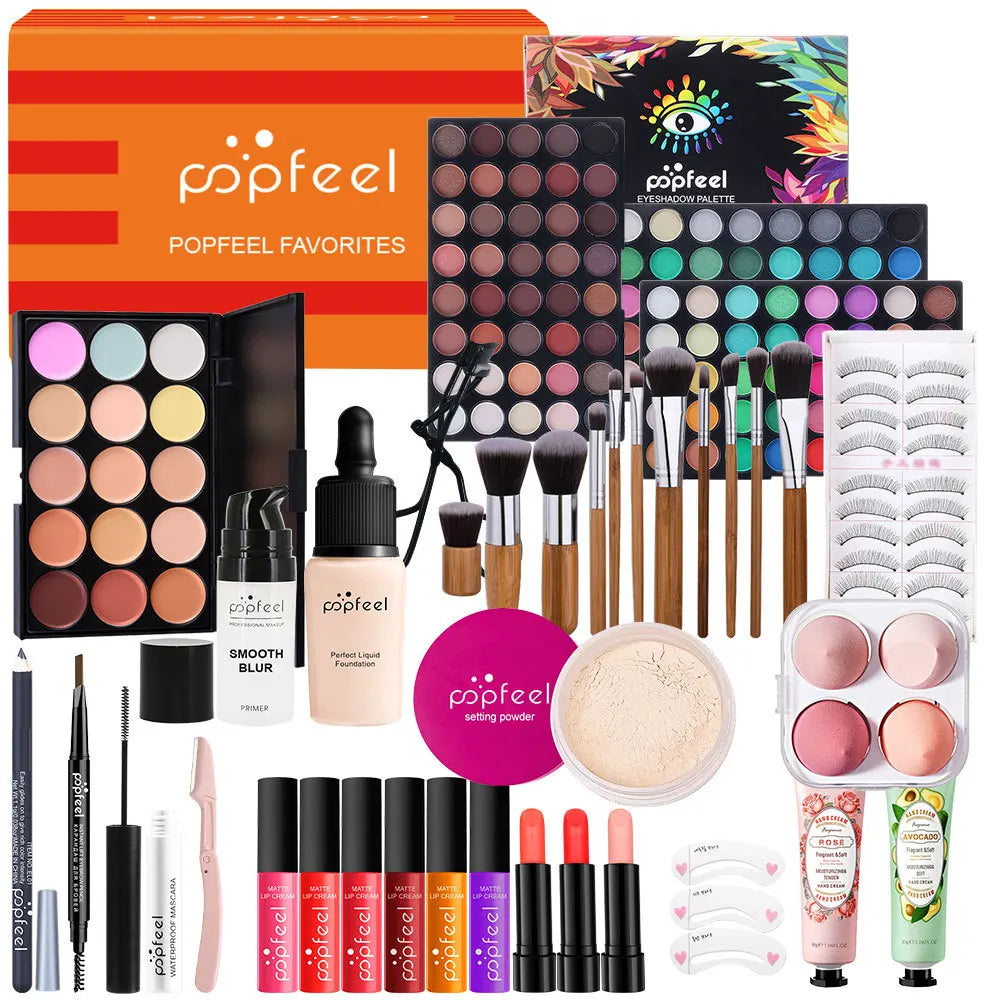 Makeup Full Set Full Complete Makeup Kit Gift For Girls Women Eye shadows Lipsticks Eyeliner Face Glamour Look Easy To Use.