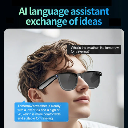 CY01 AI Smart Glasses with ChatGPT DeepSeek 8MP Camera 32GB Storage Bluetooth Calls Voice Wake Music Play