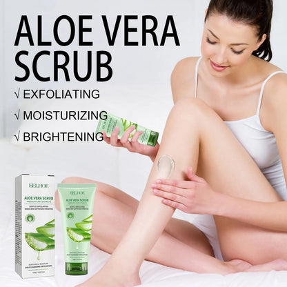 Aloe Vera Facial Exfoliating Scrub Whitening Acne Blackhead Treatment Deep Cleansing Pores Peeling Gel Face Body Skin Care Cream