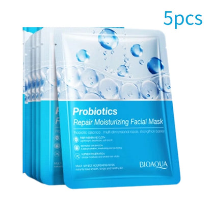 BIOAOUA Probiotics Face Mask Centella Asiatica, Aloe Vera & Vitamin C - Hydrating, Soothing, Brightening & Repairing Facial care