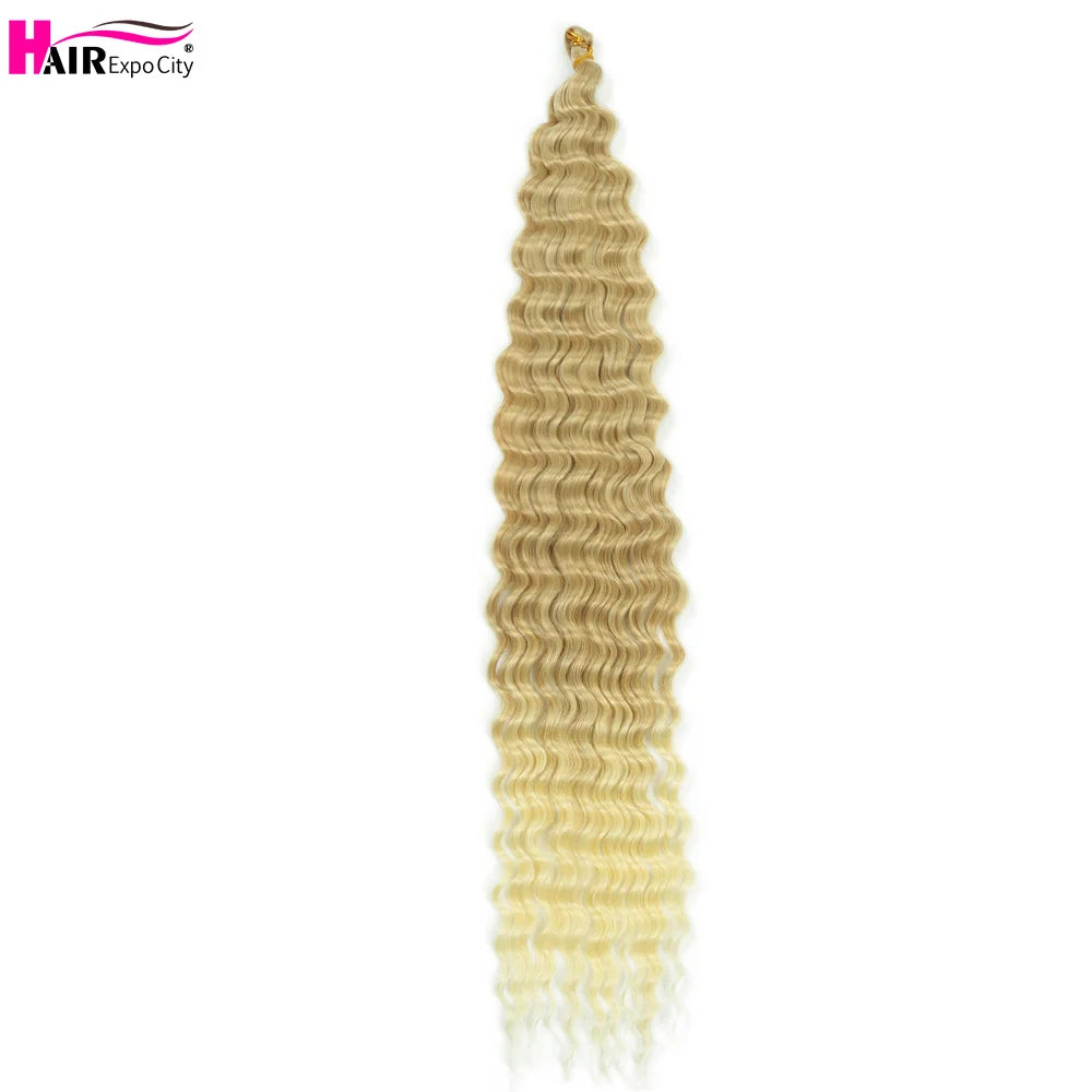 Ocean Wave Crochet Hair Extensions 30Inch Synthetic Deep Twist Curly Crochet Braids Soft Bohemian Water Wave Braid Hair