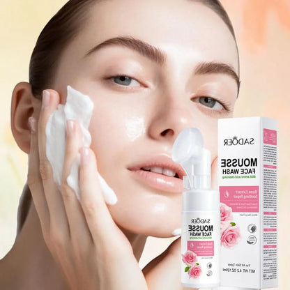 SADOER Amino Acid Facial Cleanser Mousse - Gentle Foam Wash for Sensitive Skin Hydrating & Soothing PH Balanced (150ml)