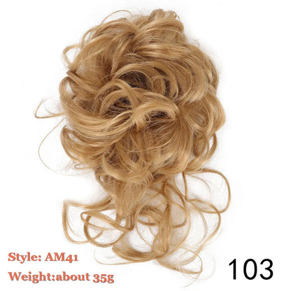 Synthetic Hair Bun Messy Scrunchies Hairpiece Elastic Chignon With Elastic For Women Donut Bun Ponytails Blonde Black Brown