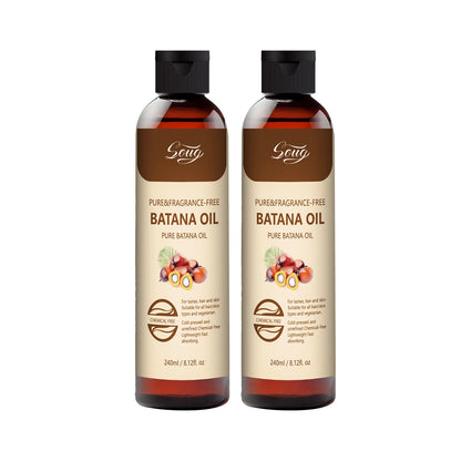 Pure Natural Batana Oil for Hair Growth, Eyelashes & Skin Care - 240ml Cold-Pressed Treatment for Dry Hair Repair