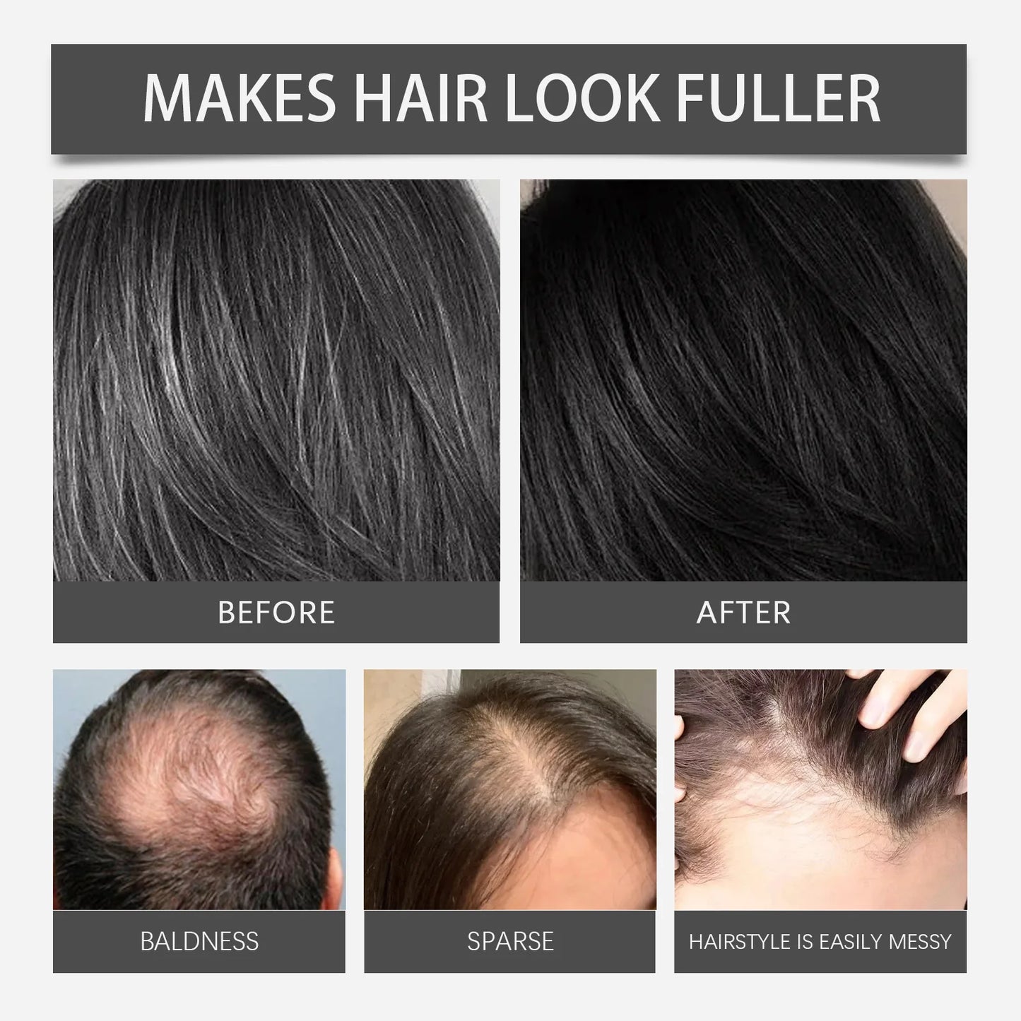 Camellia Seed Oil Hair Concealer Long Lasting Waterproof Hairline Hairroots Concealer Grey/White Hair Back To Black Hair Stick