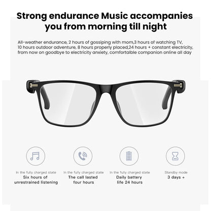 New M01 Smart Glasses Bluetooth Sunglasses AI Translation Blue Light Filter Polarized Lenses Open Music Holiday Gift