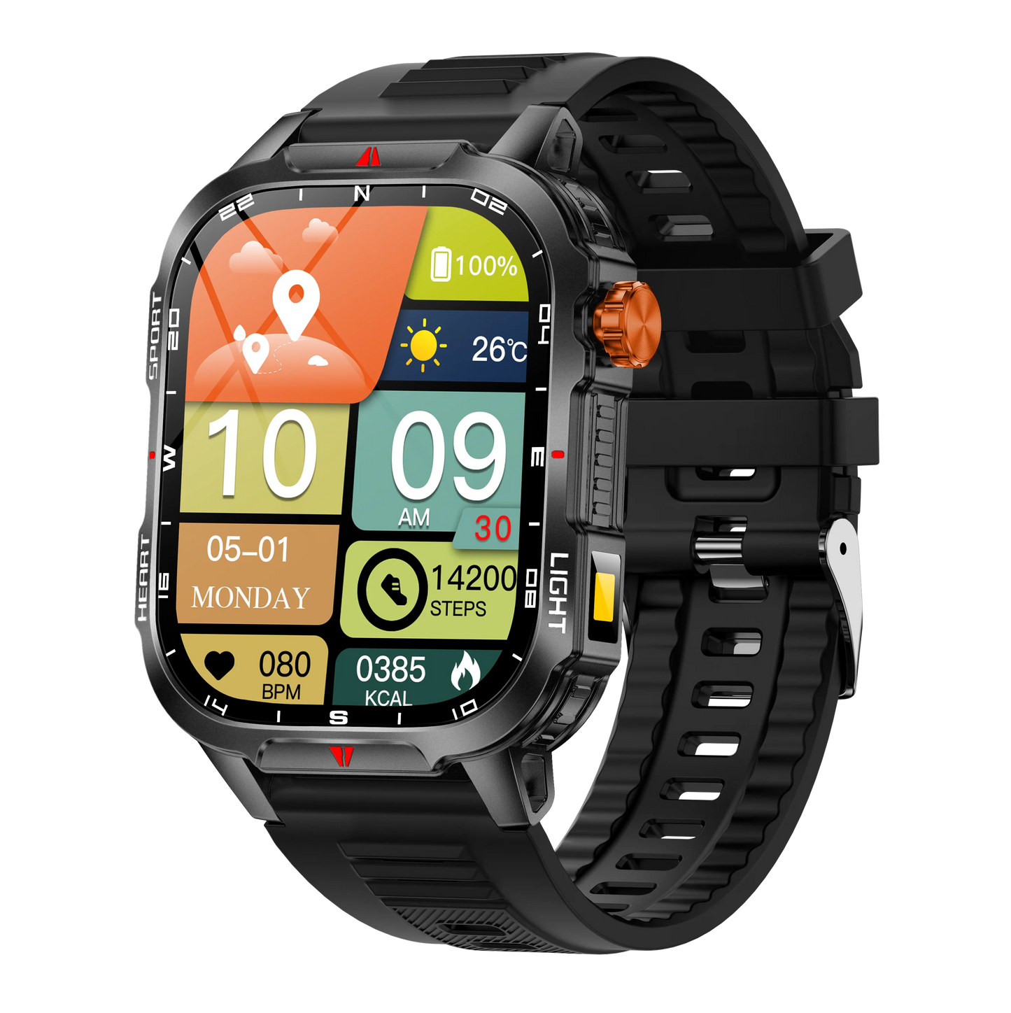 2025 New Smart Watch Voice Assistant 2.01"HD Screen Bluetooth Call Waterproof 1100mAh Big Battery Compass Outdoor Sport Watches