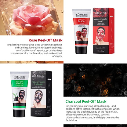Bamboo Charcoal Black Cleansing Mud Mask to Clean Pores, Peel-Off Mask to Moisturize the Face, Deep Clean the Face, Fine Pores,