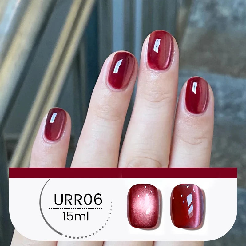 UR SUGAR 15ml Pink Jelly Cat Magnetic Gel Nail Polish Glitter ICE Soak Off Ceramic UV Gel Semi-permanent Nail Supplies Manicure