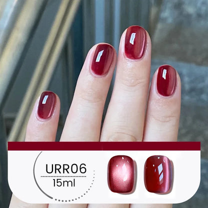 UR SUGAR 15ml Pink Jelly Cat Magnetic Gel Nail Polish Glitter ICE Soak Off Ceramic UV Gel Semi-permanent Nail Supplies Manicure