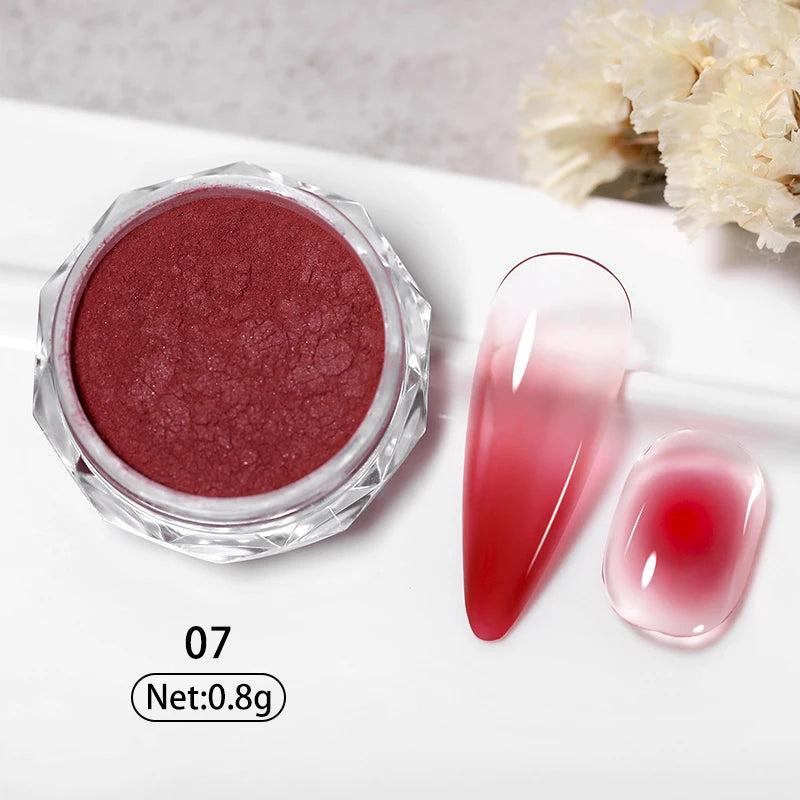 1 Box Aurora White Chrome Nail Powder Sparkling Mirror Pearl Pigments Nail Glitter White Rubbing Dust Nail Art Manicure Decorate