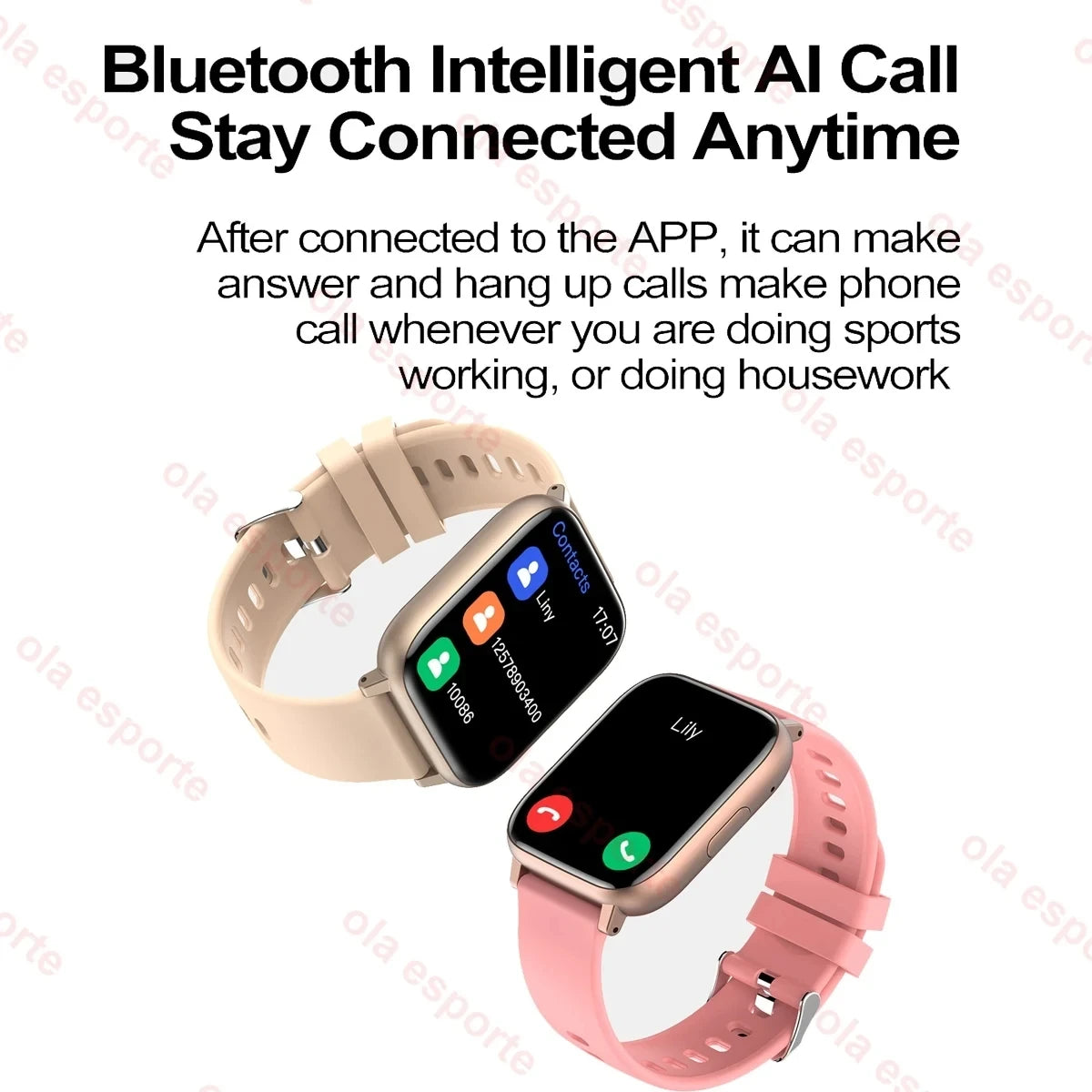 New SmartWatch 1.77" Big Color Screen Full Touch Custom Dial Smart Watch Bluetooth Call with App Support Smart Watch Women Men