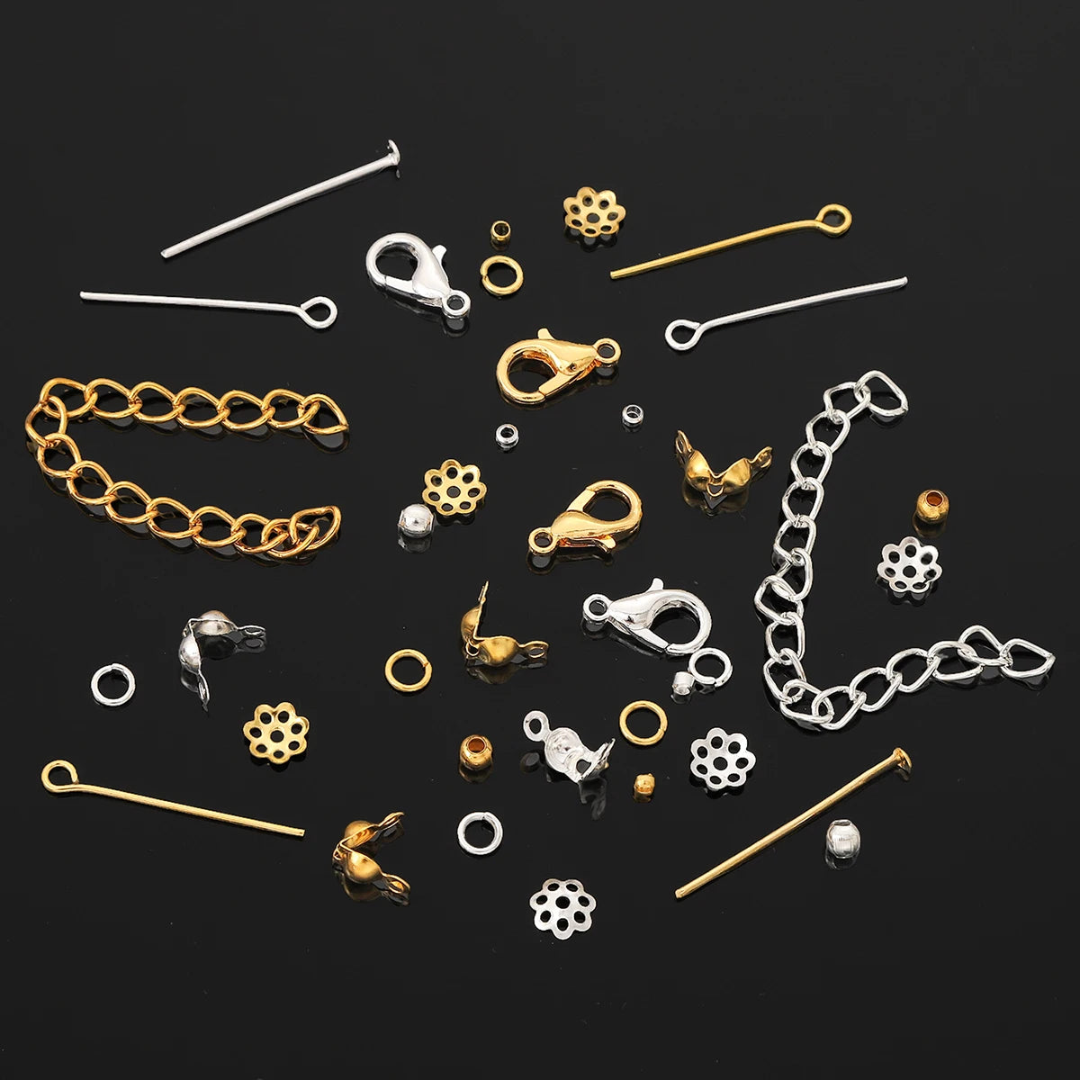 15 Grid Box DIY Metal Accessories Jewelry Making Material Set For Jewelry Making Bracelet Earrings Accessories About 1260pcs