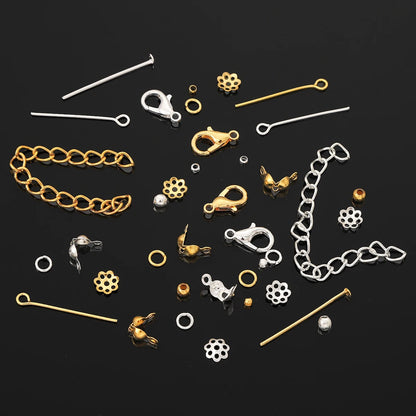 15 Grid Box DIY Metal Accessories Jewelry Making Material Set For Jewelry Making Bracelet Earrings Accessories About 1260pcs