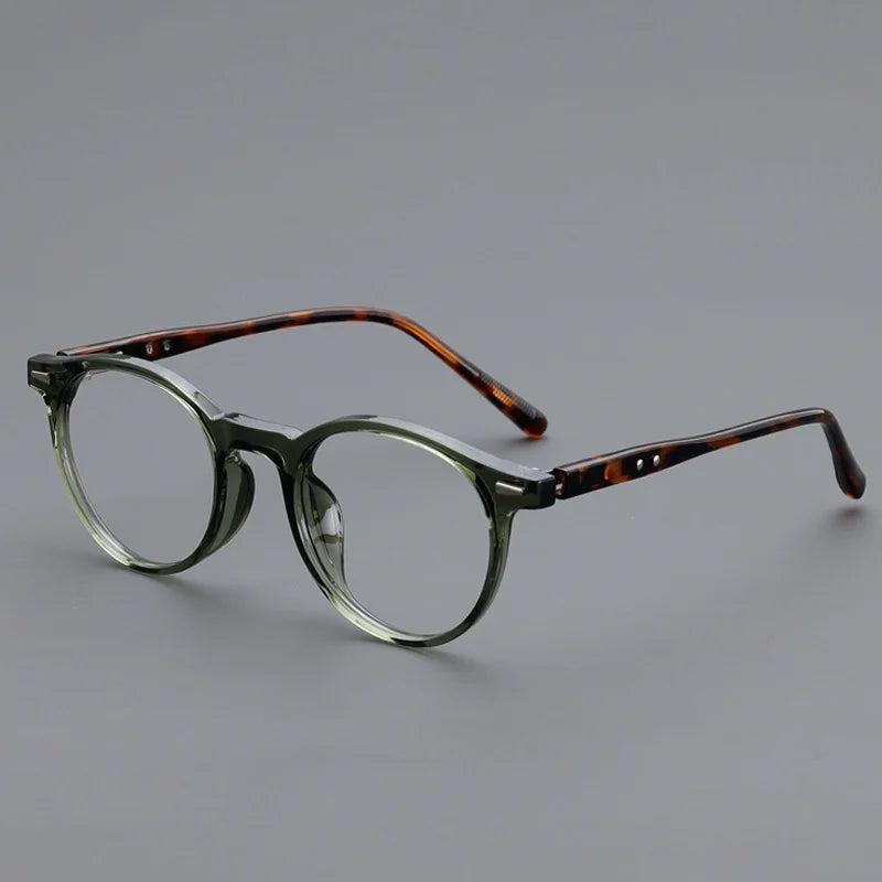 Personality Simple Round Glasses Frame Men Women Ultralight TR90 Rivet Frame Anti Blue LIight Transparent Lens Optical Eyewear