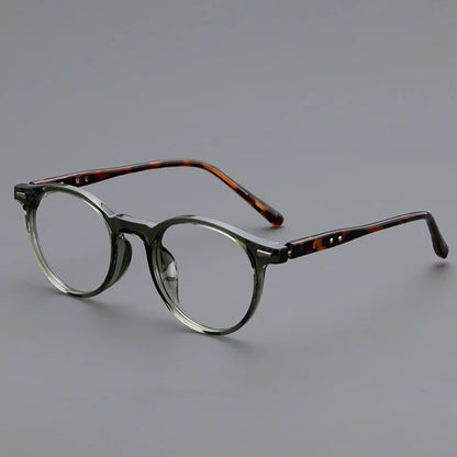 Personality Simple Round Glasses Frame Men Women Ultralight TR90 Rivet Frame Anti Blue LIight Transparent Lens Optical Eyewear