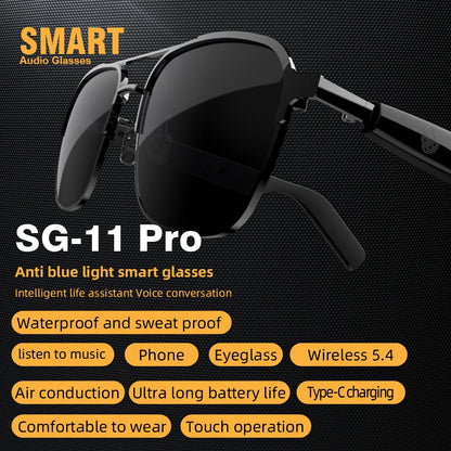 Smart Glasses Outdoor Sports Anti glare Sunglasses Wireless Bluetooth Earphones Microphone HD Call