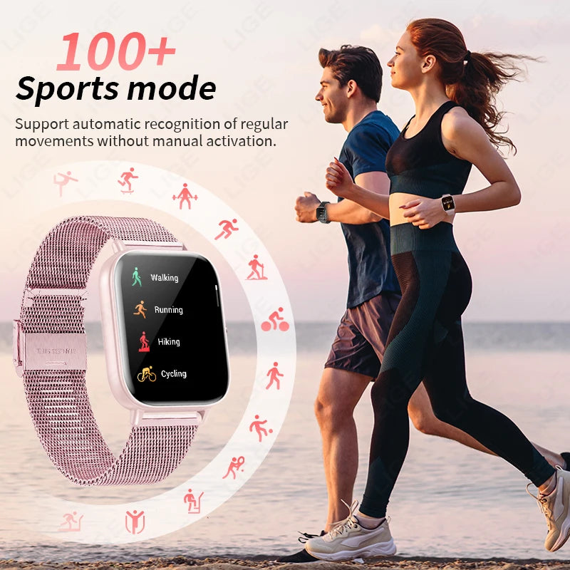 LIGE 2025 Smart Watch Women Bluetooth Call Sport Fitness Tracker Watch Health Monitor Fashion Ladies Men Smartwatch For Android