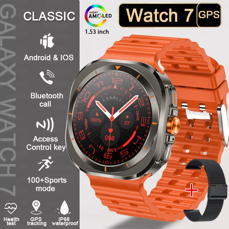 2025 New Watch 7 Ultra Smart Watch Men 3D Display Sport SmartWatch GPS NFC Compass Blood oxygen Smartwatch Women For Android IOS