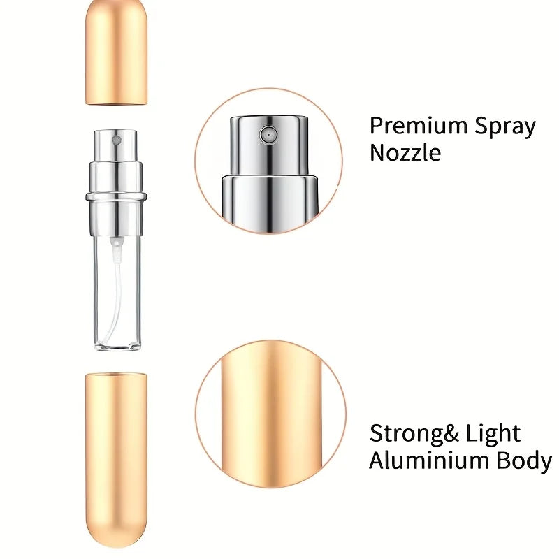 5ml Perfume Spray Bottle Portable Refillable Bottle Empty Cosmetic Containers Travel Aluminum Perfume Atomizer
