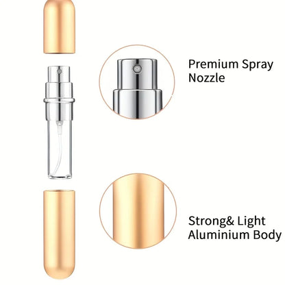 5ml Perfume Spray Bottle Portable Refillable Bottle Empty Cosmetic Containers Travel Aluminum Perfume Atomizer