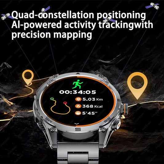 2025 New For Xiaomi GPS Sports Smart Watch 1000mAh large battery LED flashlight compass barometer Military Grade Smartwatchs men