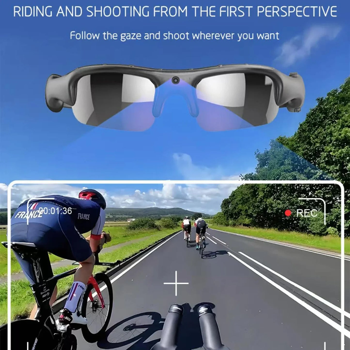 Smart Glasses WIFI 1080P Camera Outdoor Bicycle Motorcycle Security Protection Sunglasses Video Camera Polarized Lens Sports Cam