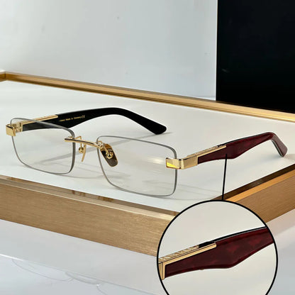 THE ARTIST III Designer Rimless Sunglasses Rectangle Men Alloy Acetate Germany Brand Trendy Classical High Quality Women UV400