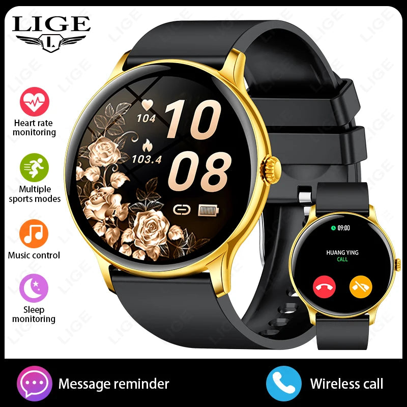 LIGE 2025 Bluetooth Call Full Touch HD Thin Screen Smart Watch Women IP68 Waterproof Watch Sport Fitness Tracker Smartwatch Men