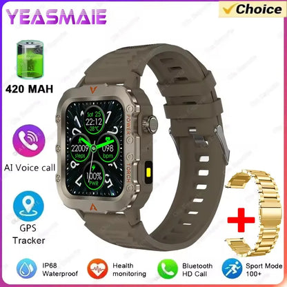 Military Smart Watch Men Waterproof Outdoor Sport Tracker LED Flashlight Bluetooth Call Men Smartwatch Android iOS