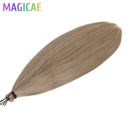 28Inches 3PCS Ariel Straight Crochet Hair Bundles Braids Ombre Blond White 60# 16/56C Light Brown 12# M812# Braiding Silver Hair