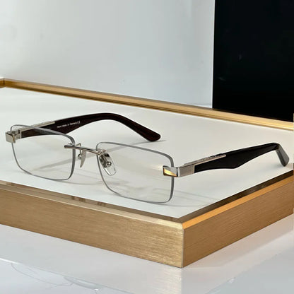 THE ARTIST III Designer Rimless Sunglasses Rectangle Men Alloy Acetate Germany Brand Trendy Classical High Quality Women UV400