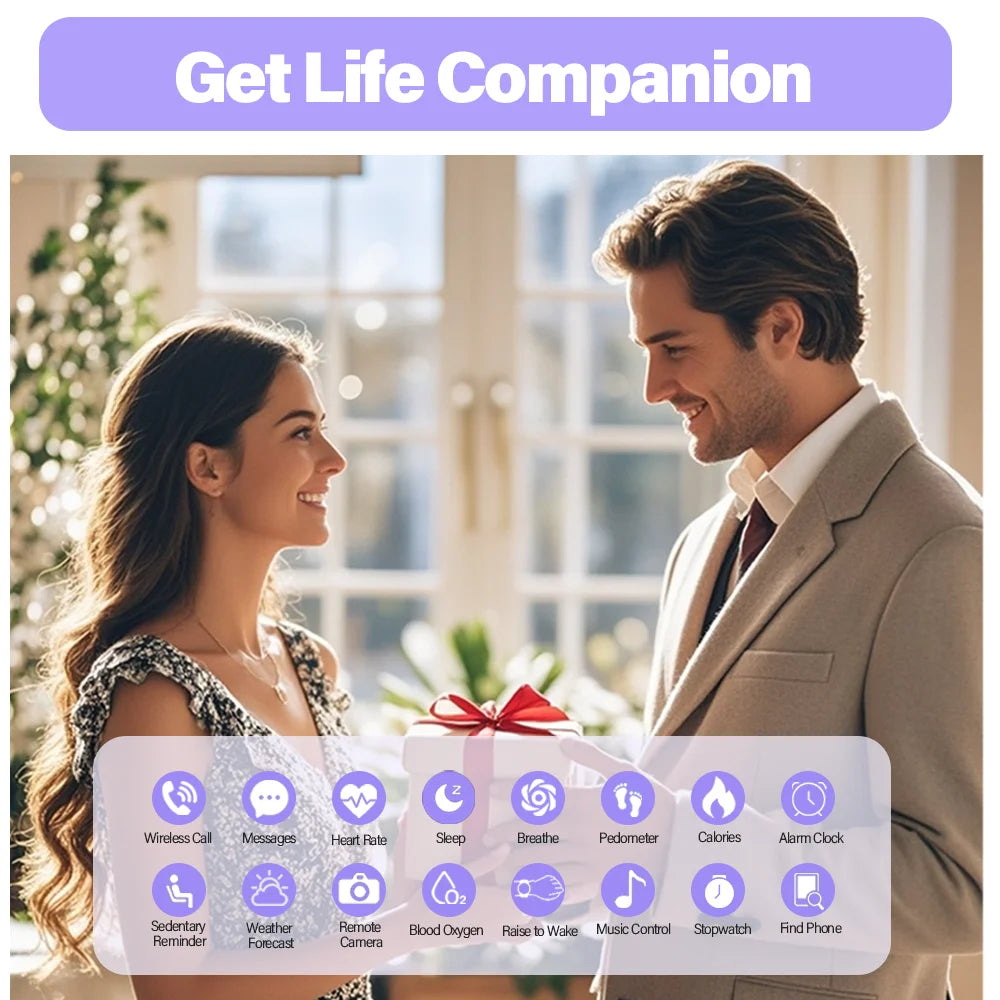 LAXASFIT New Smart Watch Bluetooth Talk Man Woman Smartwatch 100+ Sports Functions Fitness Bracelet Customized Dial Smart Watch