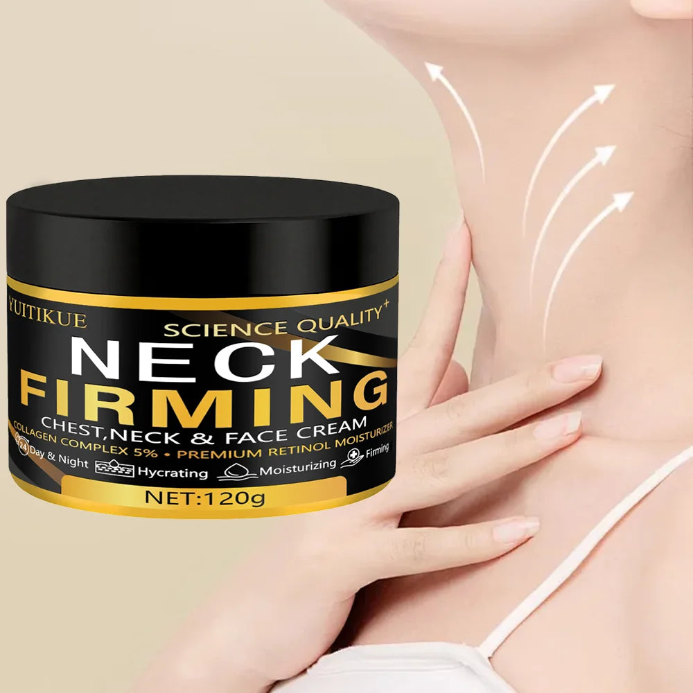 YUITIKUE Neck Firming Cream 120g - Retinol & 5% Collagen, Day/Night Moisturizer, Lifts Chest, Neck & Face, Anti-Aging