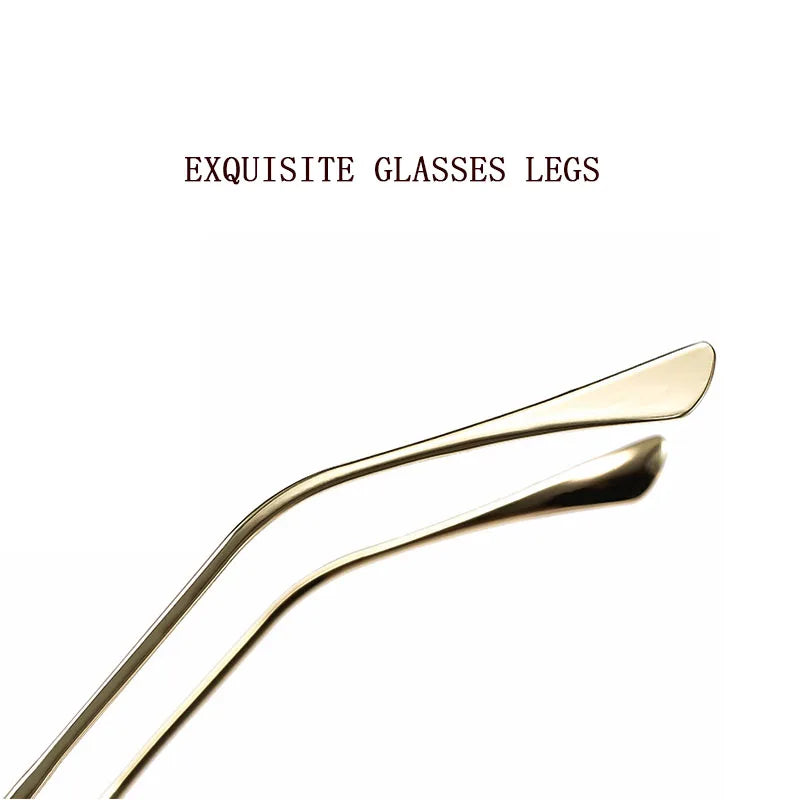 New 2024 Square Sunglasses Women Trendy Vintage Designer Rimless Sunglasses For Men Vacation Fashion Glasses Lentes De Sol Mujer