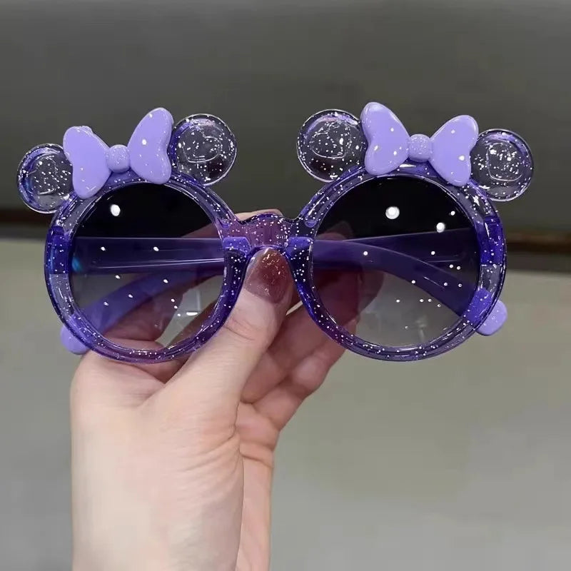 New Cute Crystal Bow Girls Children Sunglasses Fashion Trend Personalized Cartoon Sun Glasses Kids Shiny Eyewear