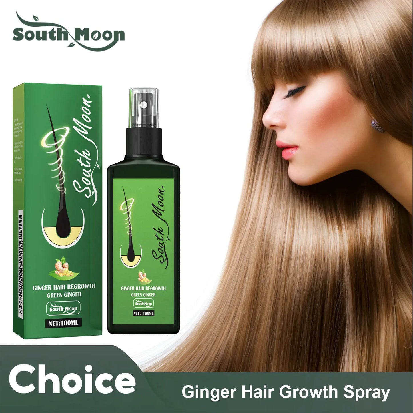Ginger Hair Spray Promote Growth Anti Loss Improve Thin Dry Breakage Hair Nourish Root Scalp Damaged Treatment Hair Grow Spray